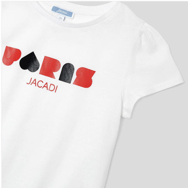 ジャカディ jacadi 白コットンTシャツ 104cm(4A 4Y)