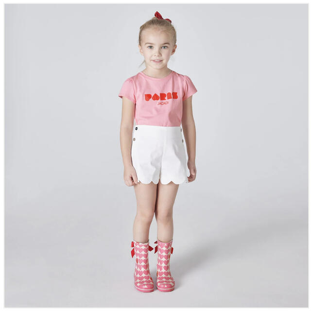 Jacadi(ジャカディ)のジャカディ jacadi 白コットンTシャツ 104cm(4A / 4Y) キッズ/ベビー/マタニティのキッズ服女の子用(90cm~)(Tシャツ/カットソー)の商品写真