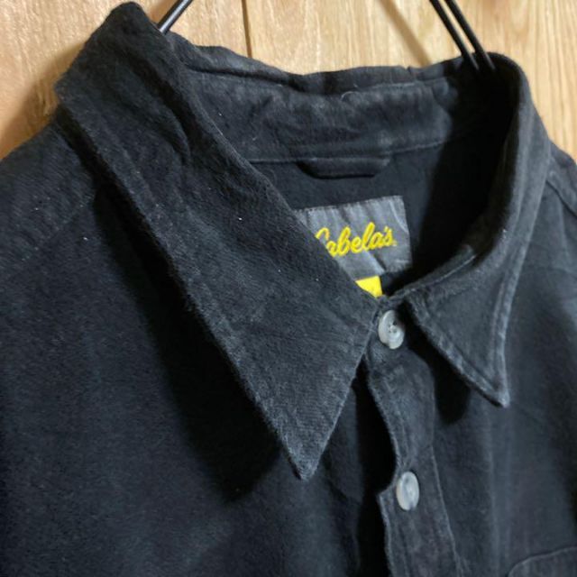 カベラス USA古着 超ビッグサイズ 3XL 長袖 シャツ ブラック 黒 メンズ メンズのトップス(シャツ)の商品写真