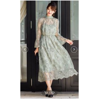 襟ボウタイレースワンピースドレス 結婚式 二次会の通販 by n's shop