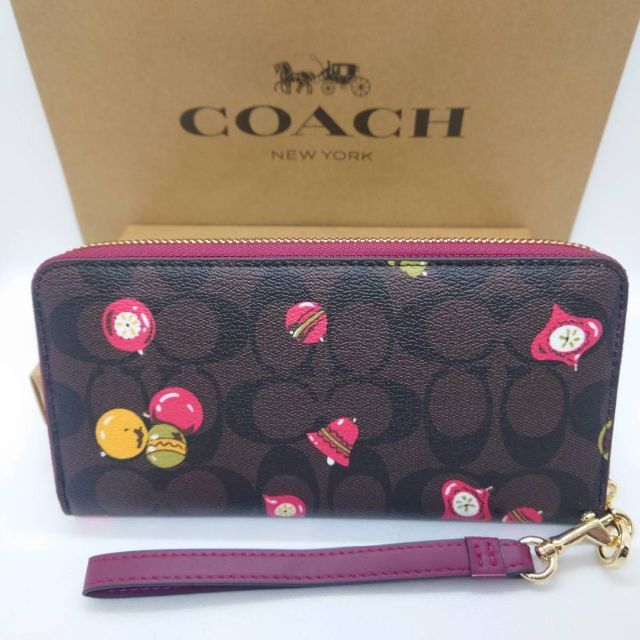 COACH(コーチ)のコーチ 長財布 C7411 ブラウン×ブラックマルチ アウトレット品 レディースのファッション小物(財布)の商品写真