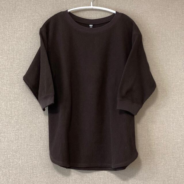 UNIQLO(ユニクロ)のUNIQLO ワッフルクルーネックT S カットソー Tシャツ ユニクロ レディースのトップス(Tシャツ(長袖/七分))の商品写真