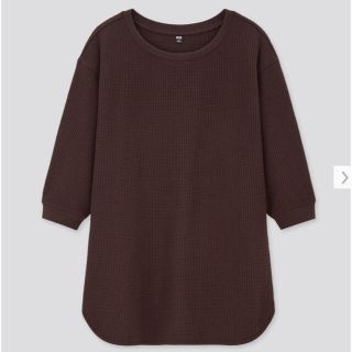 ユニクロ(UNIQLO)のUNIQLO ワッフルクルーネックT S カットソー Tシャツ ユニクロ(Tシャツ(長袖/七分))