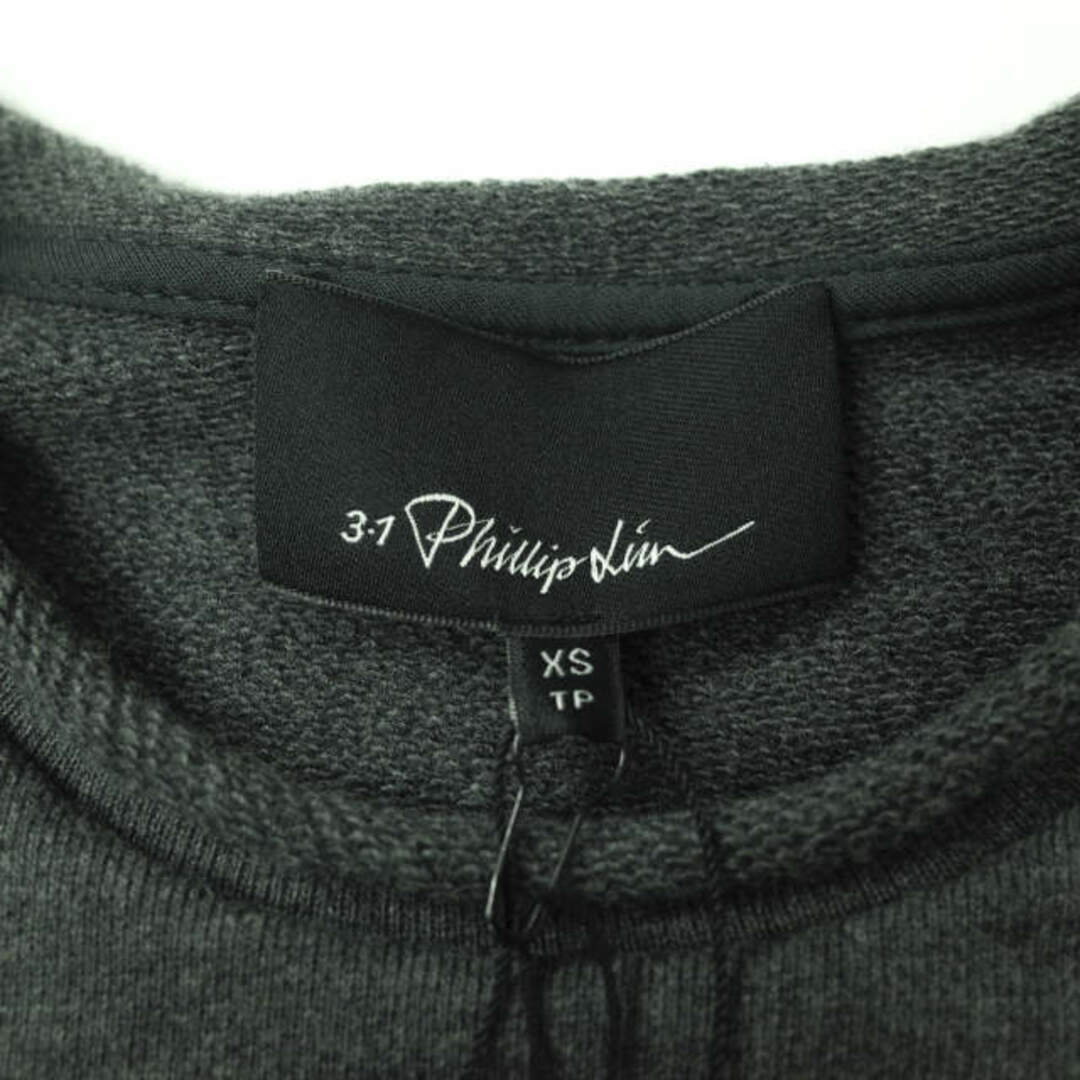 3.1 Phillip Lim(スリーワンフィリップリム)の3.1 Phillip Lim スリーワン フィリップリム 17AW LS ROLL EDGE CREWNECK SWEATSHIRT W ZIPPER ジップデザイン カットオフスウェット F1711372FTYM XS CHARCOAL GREY トレーナー プルオーバー トップス【新古品】【中古】【3.1 Phillip Lim】 メンズのトップス(スウェット)の商品写真