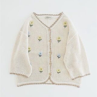 サマンサモスモス(SM2)のキナリ　かぎ針花刺繍カーディガン　(カーディガン)