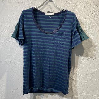 サカイラック(sacai luck)のsacai  luck  ボーダーカットソー　グリーン(Tシャツ(半袖/袖なし))