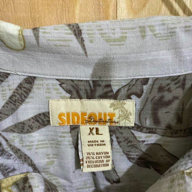 グレー 花 柄シャツ USA古着 90s 半袖 アロハ シャツ 総柄 メンズ 夏の