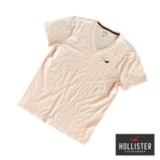 ホリスター(Hollister)のHOLLISTER (ホリスター) メンズ VネックTシャツ 薄ピンク Lサイズ(Tシャツ/カットソー(半袖/袖なし))