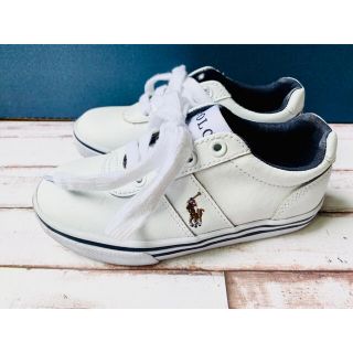 ポロラルフローレン(POLO RALPH LAUREN)の【18.7cm】ポロラルフローレンスニーカー(ホワイト男女兼用POLO)(スニーカー)