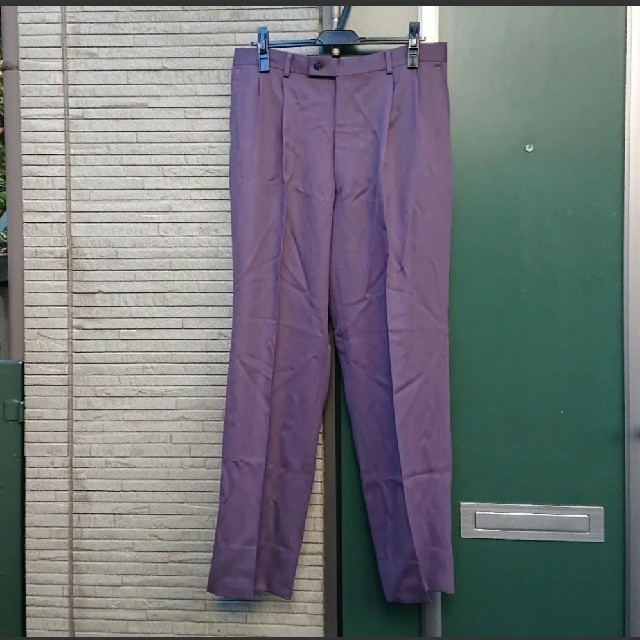 パープル　紫　セットアップ　ダブルスーツ メンズのスーツ(セットアップ)の商品写真