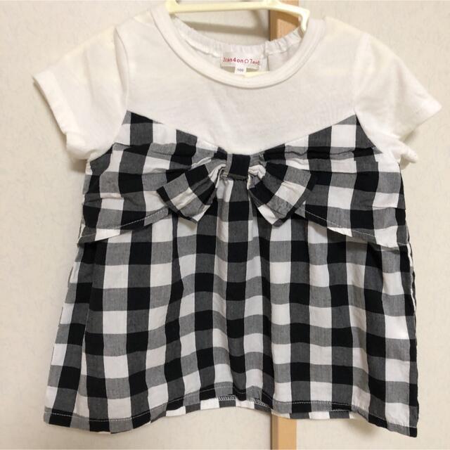 3can4on(サンカンシオン)のリボントップス  100 キッズ/ベビー/マタニティのキッズ服女の子用(90cm~)(Tシャツ/カットソー)の商品写真