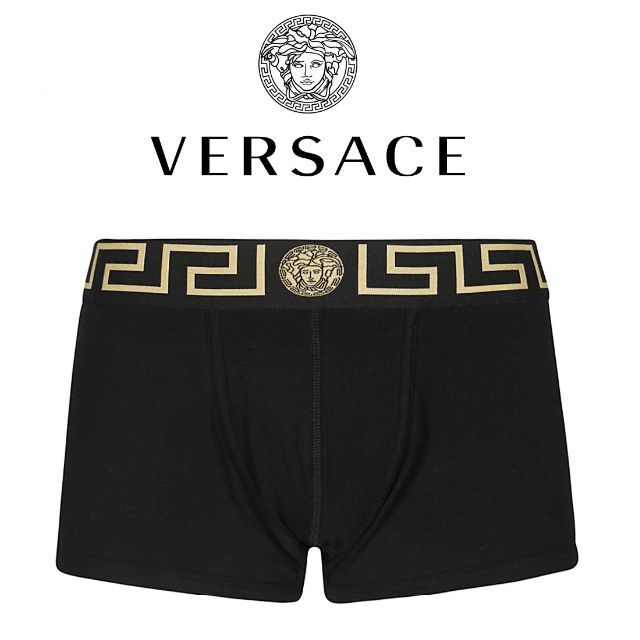 VERSACE(ヴェルサーチ)の1 VERSACE ブラック アンダーウェア ボクサーパンツ size 4 メンズのアンダーウェア(ボクサーパンツ)の商品写真