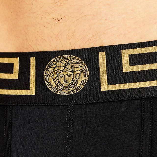 VERSACE(ヴェルサーチ)の1 VERSACE ブラック アンダーウェア ボクサーパンツ size 4 メンズのアンダーウェア(ボクサーパンツ)の商品写真