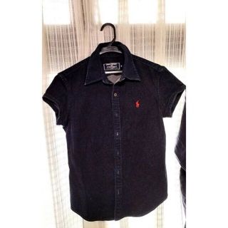 ポロラルフローレン(POLO RALPH LAUREN)のPOLO SPORT ラルフローレン　刺繍ロゴ　デニムシャツ　半袖　ネイビー(シャツ/ブラウス(半袖/袖なし))