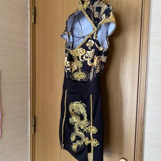 チャイナ服 チャイナドレス 龍 ゴールド ブラック(衣装)