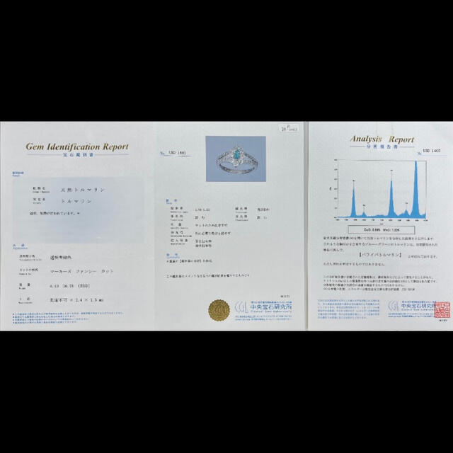 【JB-2043】Pt900 天然パライバトルマリン ダイヤモンド リング 6