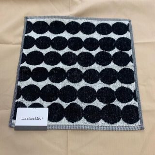 マリメッコ(marimekko)のマリメッコ　ミニタオル　ラシィマット　黒(ハンカチ)