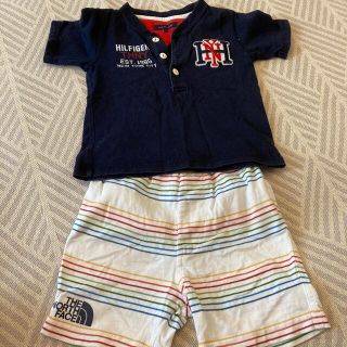 トミーヒルフィガー(TOMMY HILFIGER)のトミーヒルフィガー　Tシャツ90 オマケでノースフェイスハーフパンツ(Tシャツ/カットソー)