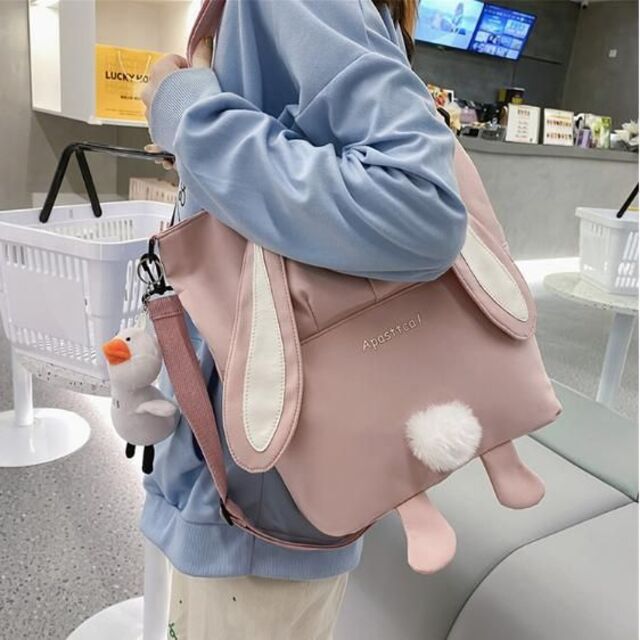 うさバッグ　2WAYバッグ　ショルダーバッグ　トートバッグ　手さげバッグ　ピンク レディースのバッグ(ショルダーバッグ)の商品写真