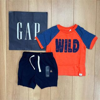 ベビーギャップ(babyGAP)の新品★baby gap 半袖Tシャツ＆パンツセット80 男の子　保育園　半ズボン(Ｔシャツ)