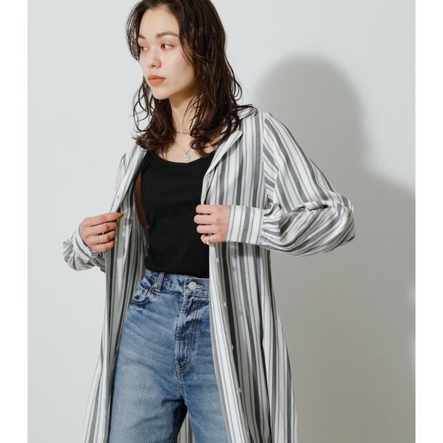 AZUL by moussy(アズールバイマウジー)の2022ss★ WAIST TUCK STRIPE ONEPIECE レディースのワンピース(ロングワンピース/マキシワンピース)の商品写真