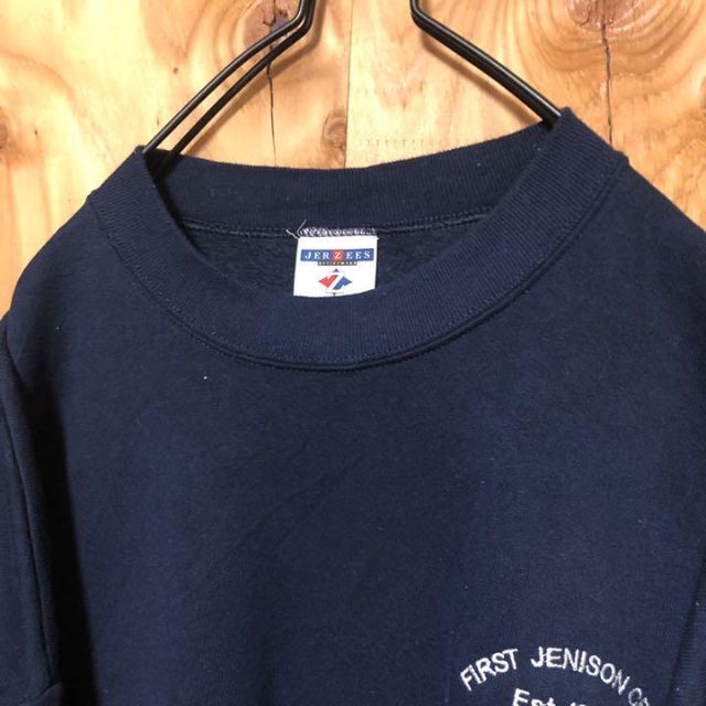 ジャージーズ ネイビー プルオーバー トレーナー USA 90s 長袖 刺繍
