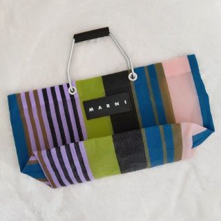 マルニ(Marni)のMARNI FLOWERCAFE ストライプバッグ ミニ(トートバッグ)