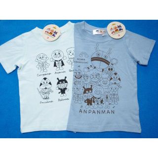 アンパンマン(アンパンマン)の新品　100cm　アンパンマン　2022男の子半袖Tシャツ2枚セット　M・B(Tシャツ/カットソー)