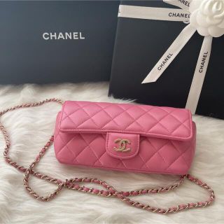 【極美品】CHANEL アイウェアケース ピンク チェーンショルダーバッグ