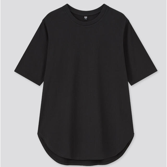 UNIQLO(ユニクロ)の【新品】UNIQLO💗スムースコットンラウンドヘムロングT💗半袖 レディースのトップス(Tシャツ(半袖/袖なし))の商品写真