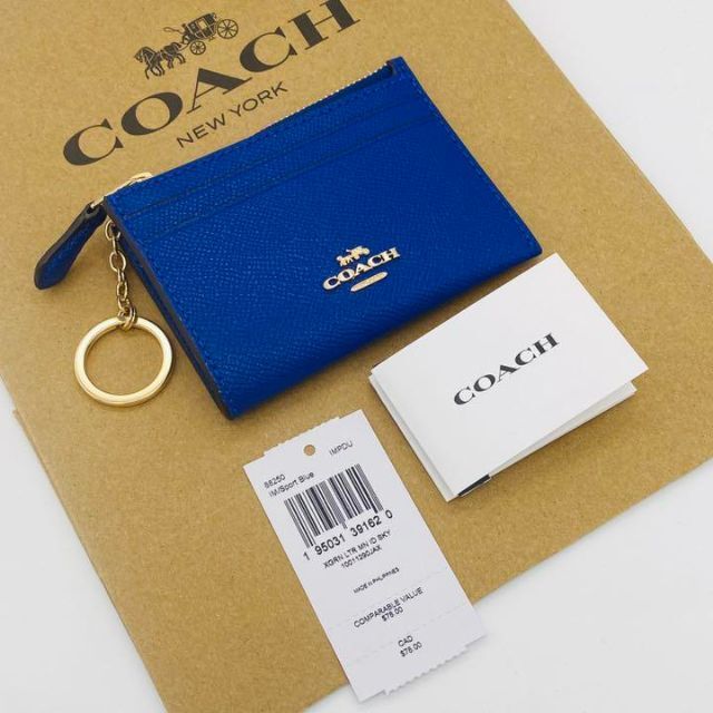 COACH(コーチ)のCOACH コーチ カードケース コインケース 小銭入　定期入　ブルー レディースのファッション小物(コインケース)の商品写真