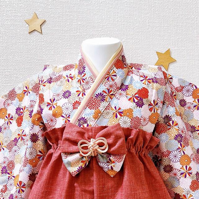 ハンドメイド✿ベビー袴+お花のヘアバンドの通販 by berry_garden28