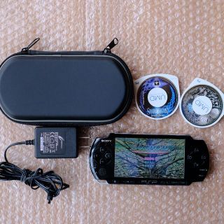 Sony PSP-3000 ＋ゲームソフト3点＋メモリースティック画像の物(携帯用ゲーム機本体)