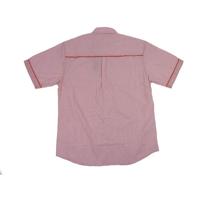 KNOCKOUT(ノックアウト)のノックアウト 細チェック柄 半袖 ボタン シャツ オレンジ M メンズのトップス(Tシャツ/カットソー(七分/長袖))の商品写真