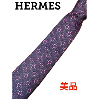 Hermes - エルメス ネクタイ パープル レギュラー タイ HERMES hermes 