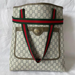 グッチ(Gucci)のGUCCI オールドグッチ トートハンドバッグ シェリーライン GG 柄(トートバッグ)