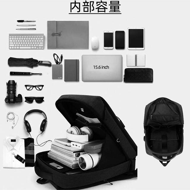 大容量 防水 耐久強化 ポケット多数 USB充電ポート 通勤 通学 旅行  メンズのバッグ(バッグパック/リュック)の商品写真