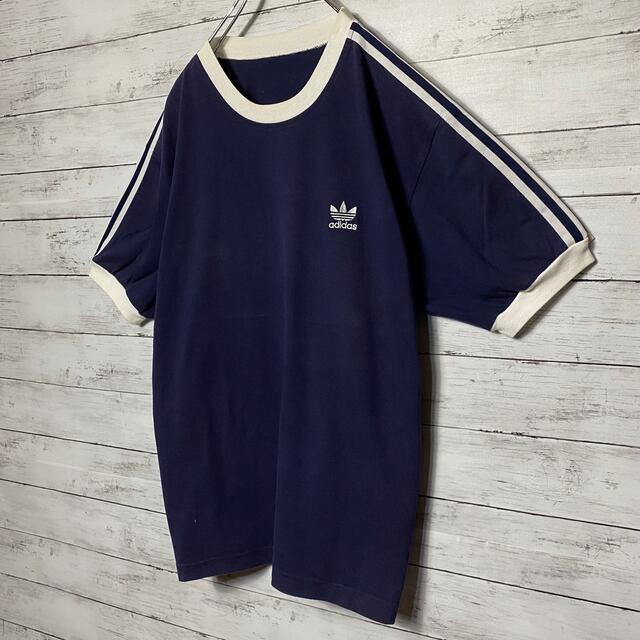 adidas(アディダス)の【希少デザイン】90sアディダス⭐︎刺繍ワンポイント リンガーTシャツ メンズのトップス(Tシャツ/カットソー(半袖/袖なし))の商品写真