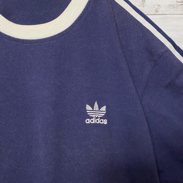 adidas(アディダス)の【希少デザイン】90sアディダス⭐︎刺繍ワンポイント リンガーTシャツ メンズのトップス(Tシャツ/カットソー(半袖/袖なし))の商品写真