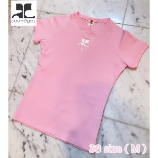 クレージュ(Courreges)のcourreges ミルキーピンク✖️ホワイトコンパクトティシャツ(Tシャツ/カットソー(半袖/袖なし))