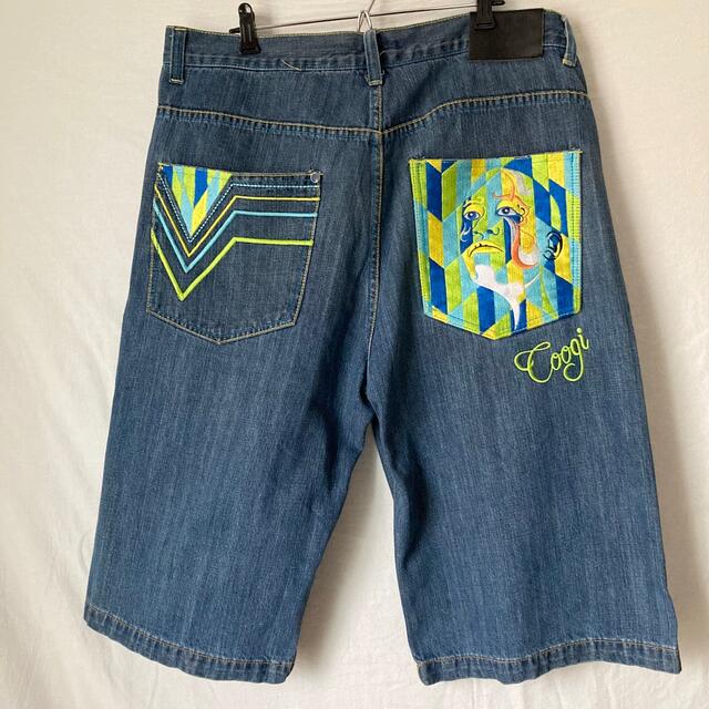 COOGI - COOGI クージー 刺繍デニム ワイドショーツ バギーパンツ W40