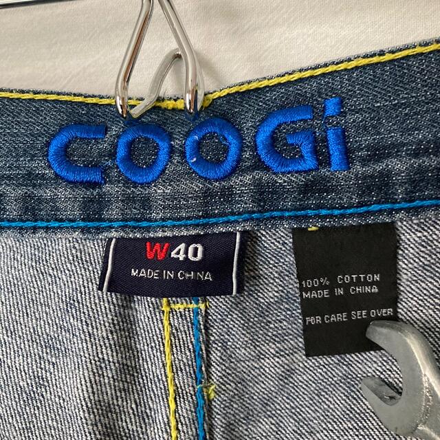 COOGI - COOGI クージー 刺繍デニム ワイドショーツ バギーパンツ W40