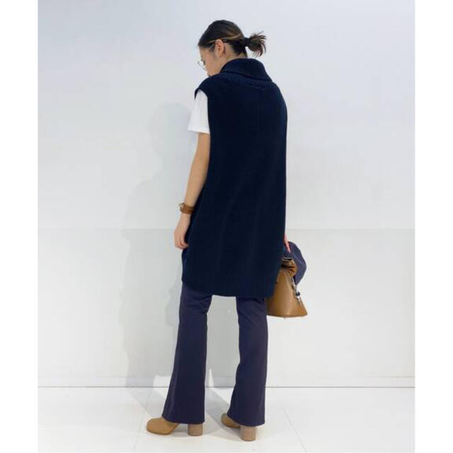 【CINOH/チノ】コットンタートルベスト navy