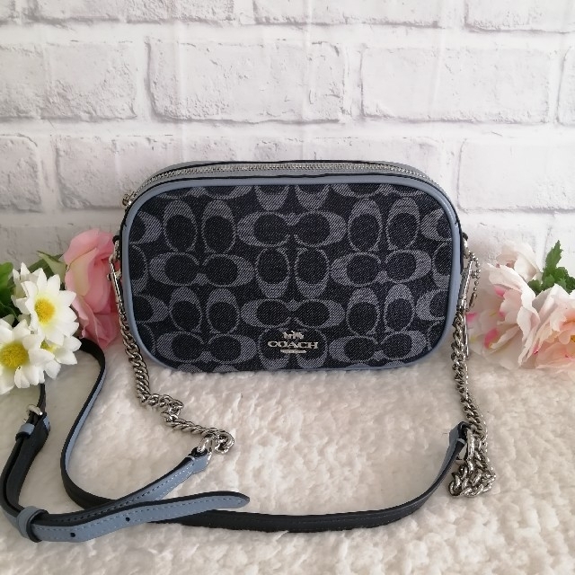 COACH - 美品♥COACHコーチ♥チェーンショルダーバッグ デニム ブルー ...