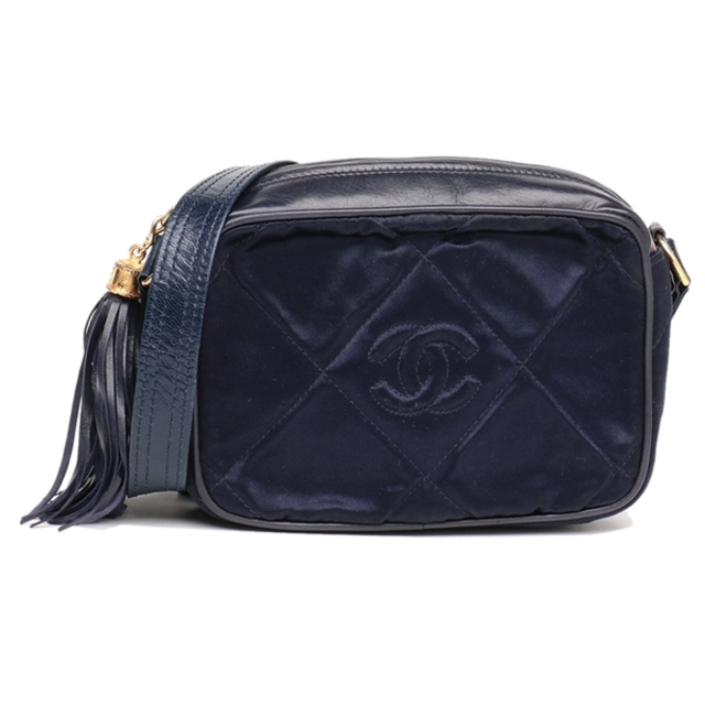 人気沸騰】 CHANEL - シャネル マトラッセ サテン レザー ネイビー