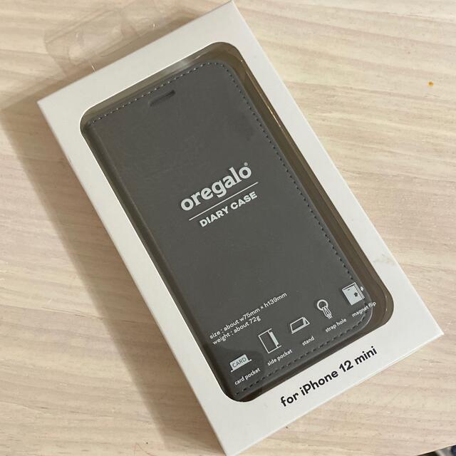 iPhone(アイフォーン)のoregalo OREGALO DIARY CASE IP12 MINI グレー スマホ/家電/カメラのスマホアクセサリー(モバイルケース/カバー)の商品写真