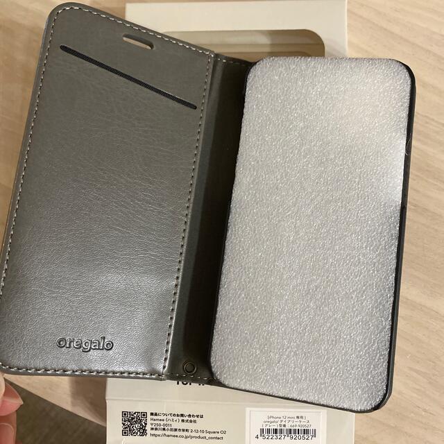 iPhone(アイフォーン)のoregalo OREGALO DIARY CASE IP12 MINI グレー スマホ/家電/カメラのスマホアクセサリー(モバイルケース/カバー)の商品写真