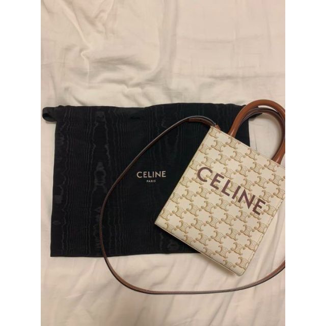 てなグッズや トリオンフ バーティカル ミニ - celine キャンバス トートバッグ CELINE ショルダーバッグ