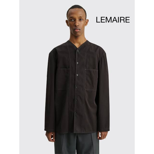 22ss lemaire v neck shirt black 46