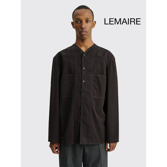 LEMAIRE(ルメール)の22ss lemaire v neck shirt black 46 メンズのトップス(シャツ)の商品写真
